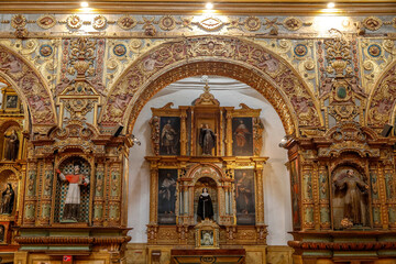 Inside St Francis's church, Quito, Ecuador