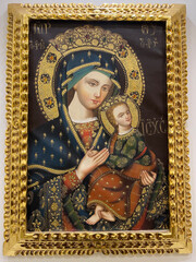 Obraz premium Christian picture exhibited in a room in Riobamba, Ecuador. Virgin and child