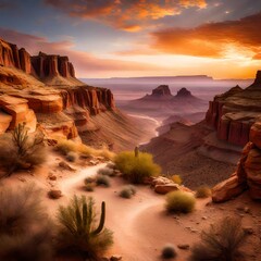 sunset in the desert