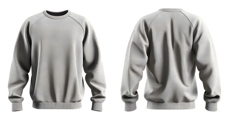 gray sweatshirt mockup with front and back view - obrazy, fototapety, plakaty