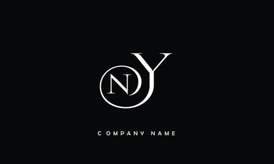 YN, NY, Y, N Abstract Letters Logo Monogram - obrazy, fototapety, plakaty