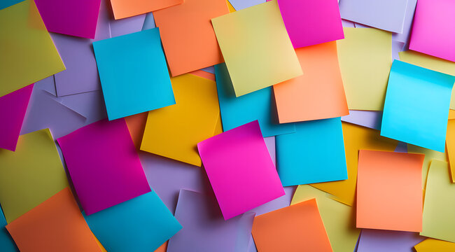  a colorful set of post it notes on the wall