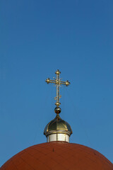 Fototapeta na wymiar Church cross in Chisinau, moldova