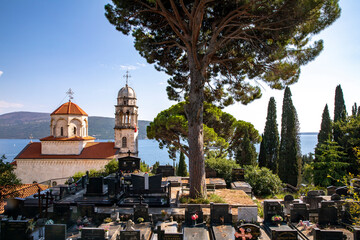 Savina monastery church and cemetery, Herceg Novi, Montenegro - obrazy, fototapety, plakaty