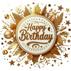 happy birthday badge for greeting card