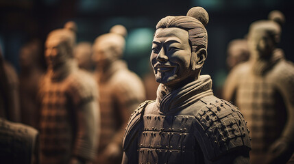 The marvels of Xian, China, with the awe-inspiring Terracotta Army warriors, an iconic symbol of ancient history and craftsmanship. Generative AI. - obrazy, fototapety, plakaty