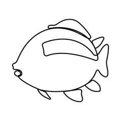 Continuous single-line art of fish. Cute fish one-line drawing vector and illustration
