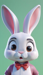 Fototapeta premium Hand drawn cartoon cute rabbit illustration 