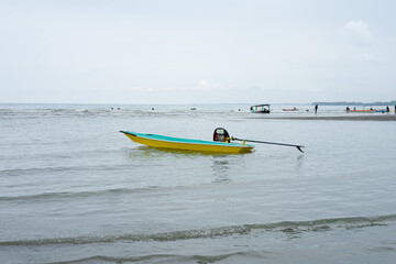 Fishing boats parked in the sea of indonesia