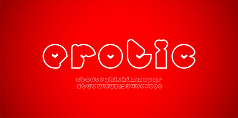 Alphabet trendy font, modern letters and numbers in lines style, vector illustration 10EPS.