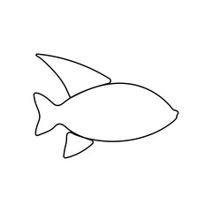 Continuous single-line art of fish. Cute fish one-line drawing vector and illustration
