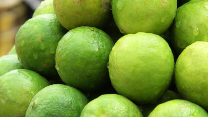 Fresh lemon fruits displayed for sale