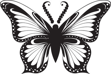 Black butterfly silhouette illustration vector