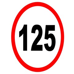 Road speed limit 125.road sign