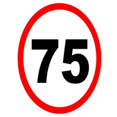 Road speed limit .75road sign