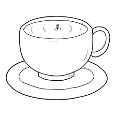 cup of tea illustration hand drawn outline sketch vector