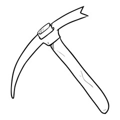 pickaxe illustration hand drawn outline sketch vector