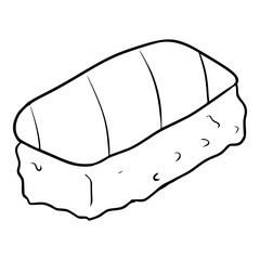 fresh sushi illustration hand drawn outline sketch vector
