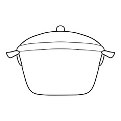 hot pot illustration hand drawn outline sketch vector