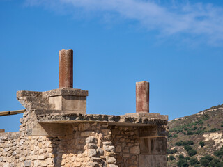 Palace of Minos, detailed view, Knossos, Heraklion Region, Crete, Greece