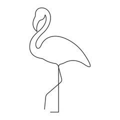 Continuous single-line art of beautiful flamingo
