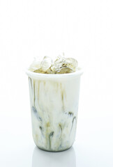 Greentea Matcha Latte on Plastic Glass