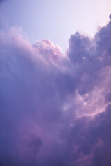 Sunset clouds in the sky during thunderstorm