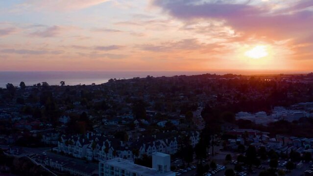 Stunning 4K Ultra HD Video: Beautiful Sunset in Santa Cruz - Aerial Drone Footage