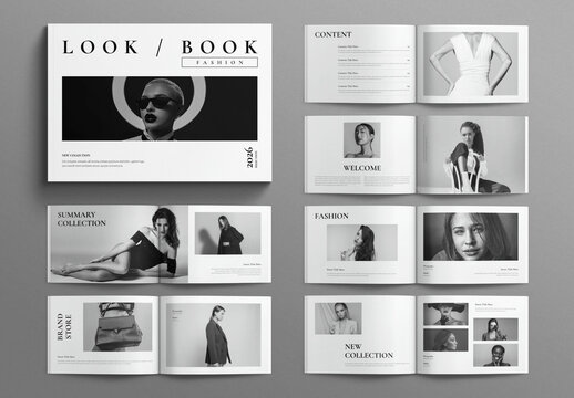 Lookbook Template Brochure Design Layout Landscape