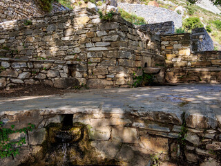 Aria Spring, beginning of the trail to Mount Zas or Zeus, Naxos Island, Cyclades, Greece