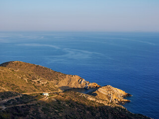 Coast of Naxos Island at sunrise, Cyclades, Greece
