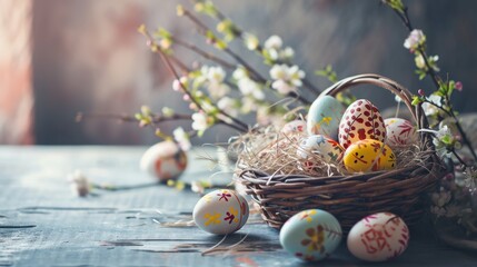 Beautiful Easter decoration background, Easter day