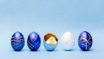 Easter Eggs Background with Decoration - Colorful Easter Eggs laid in Decorative Manners - Space for Copy 