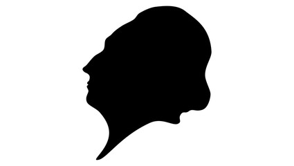 Christian VII King of Denmark, black isolated silhouette