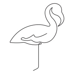 Continuous single-line art of beautiful flamingo