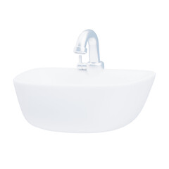 3D Model of a White Sink. White Sink Design for a Clean and Contemporary Kitchen.
3d illustration, 3d element, 3d rendering. 3d visualization isolated on a transparent background