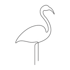 Continuous single-line art of beautiful flamingo