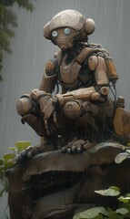 Fototapeta premium ninja cyborg monk
