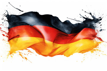 Germany flag watercolor painting - obrazy, fototapety, plakaty