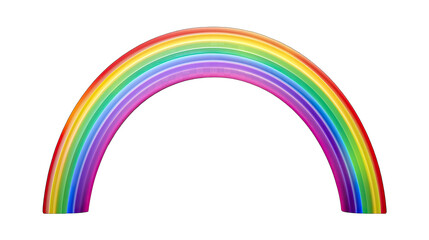 Rainbow icon. Shape arch realistic isolated on white transparent background