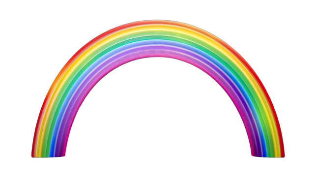 Rainbow icon. Shape arch realistic isolated on white transparent background