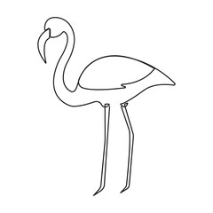 Continuous single-line art of beautiful flamingo