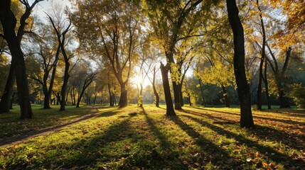 Naklejka premium Panorama of an amazing autumn scenic landscape