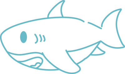 Obraz premium hand drawn shark outline illustration