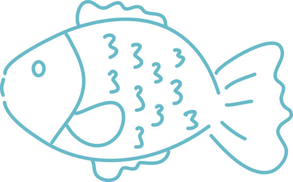 cute fish drawing printable coloring page