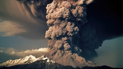 Foto op Canvas Eruption. Cataclysm Earthquake. AI generative. © PROKOPYCH