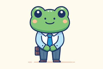 Obraz premium Illustration Frog Businessman Employee