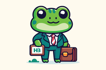 Obraz premium Illustration Frog Businessman Employee