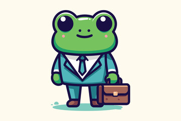 Illustration Frog Businessman Employee