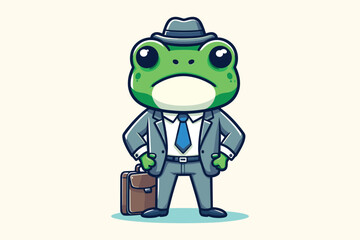 Illustration Frog Businessman Employee